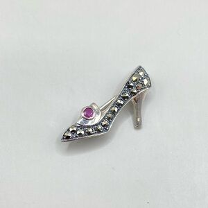 Sterling Silver Marcasite High Heel Shoe Pin/Brooch